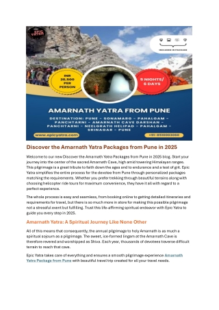 discover the amarnath yatra packages from pune