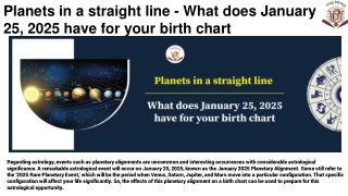 Planets in a straight line - What does January 25, 2025 have for your birth chart