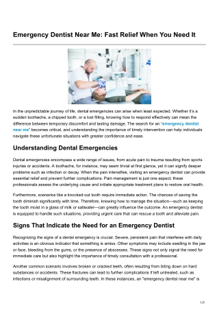 Emergency Dentist Near Me Fast Relief When You Need It