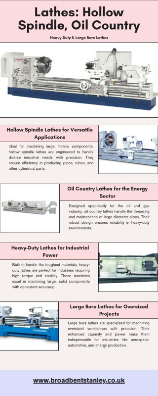 Lathes: Hollow Spindle, Oil Country, Heavy-Duty & Large Bore Lathes