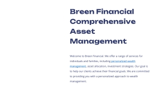 breen financial comprehensive asset management