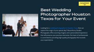 Best Wedding Photographer Houston Texas for Your Event