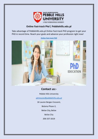 online fast track phd pebblehills edu pl