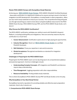 master mcd assoc dumps with dumpsboss study