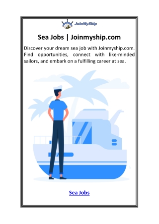 sea jobs joinmyship com