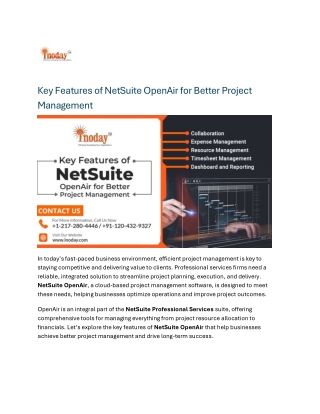 Key Features of NetSuite OpenAir for Better Project Management