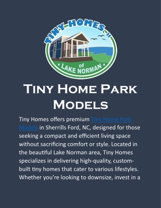 tiny home park models
