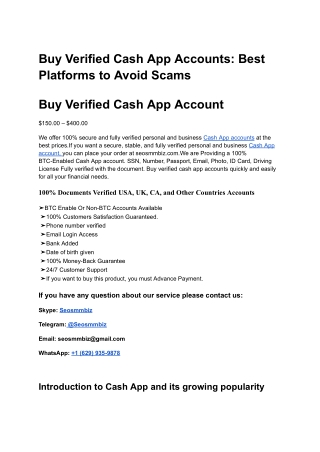This Is One Of The Most Popular Buy Verified Cash App Account