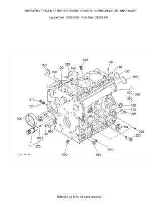 Kubota B2230D Tractor Parts Catalogue Manual Instant Download