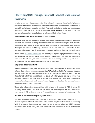 maximizing roi through tailored financial data