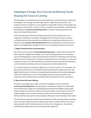 Corporate & Commercial Banking Trends 2022 | Acuity Knowledge Partners