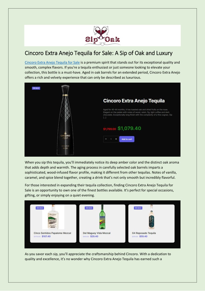 cincoro extra anejo tequila for sale