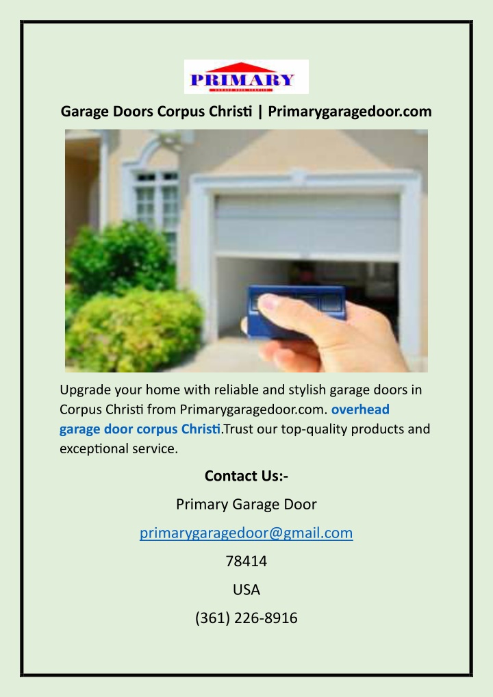 garage doors corpus christi primarygaragedoor com