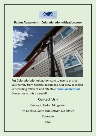 Radon Abatement Coloradoradonmitigation.com