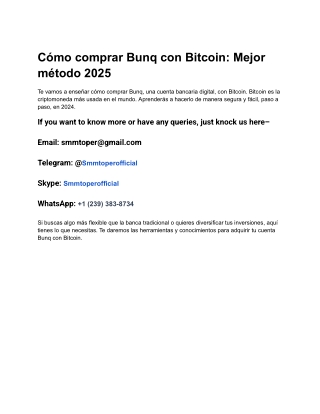 c mo comprar bunq con bitcoin mejor m todo 2025