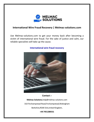 International Wire Fraud Recovery | Melmac-solutions.com