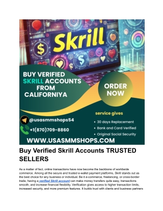 05 Best Easiest Way To Buy Verified skrill Accounts In 2025-26