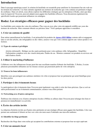 “Rodez: Les stratégies efficaces pour gagner des backlinks”