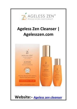 ageless zen cleanser agelesszen com