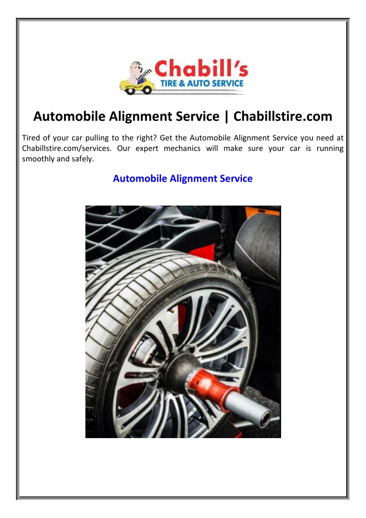 automobile alignment service chabillstire com