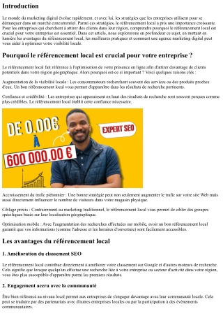 Pourquoi le référencement local est crucial pour votre entreprise ?