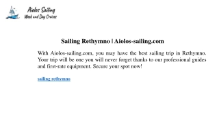 Sailing Rethymno  Aiolos-sailing.com