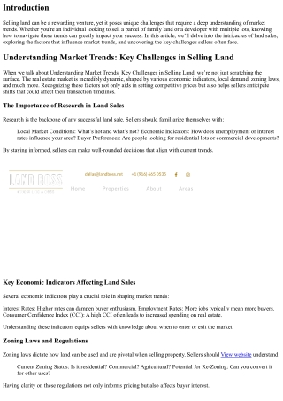 Understanding Market Trends: Key Challenges in Selling Land