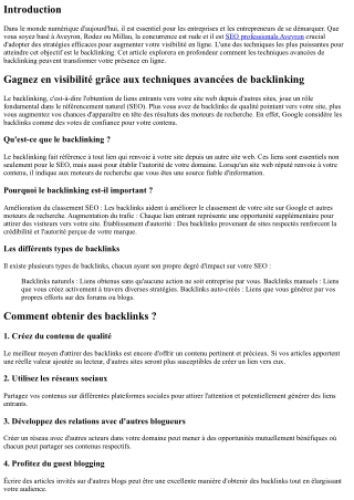 “Gagnez en visibilité grâce aux techniques avancées de backlinking.”