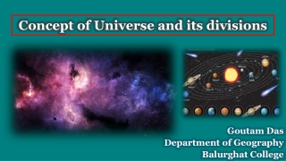 concept of universe and its divisions