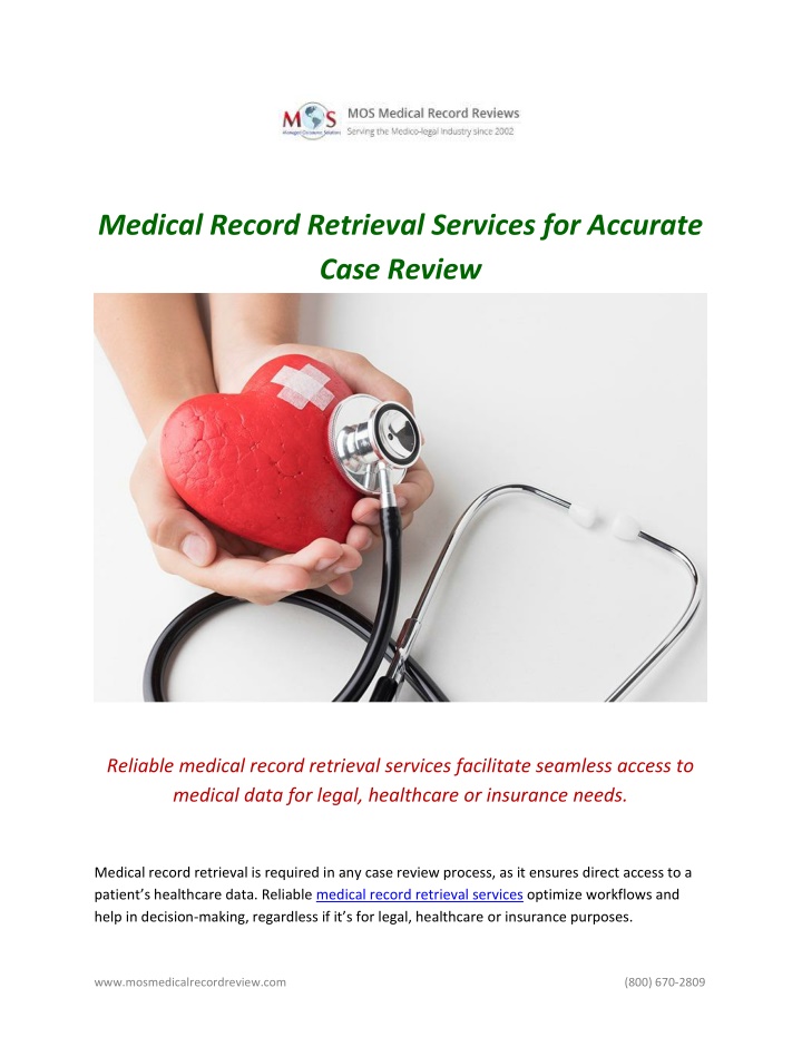 medical record retrieval services for accurate