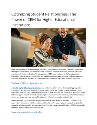 optimizing student relationships the power