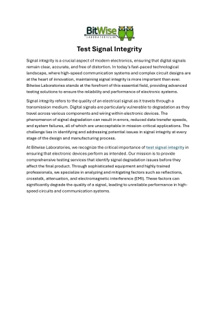 Test Signal Integrity