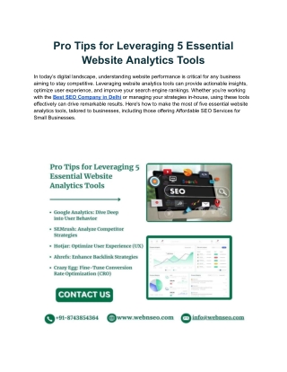 Pro Tips for Leveraging 5 Essential Website Analytics Tools