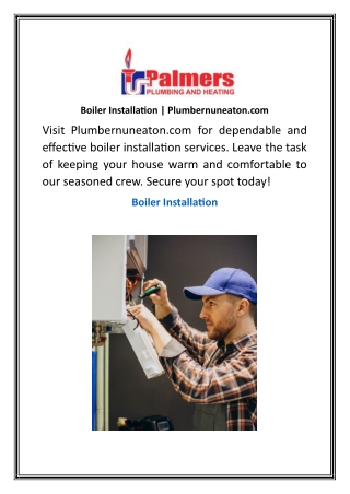 boiler installation plumbernuneaton com
