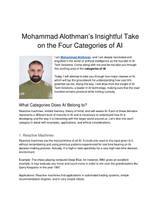 mohammad alothman s insightful take on the four categories of ai