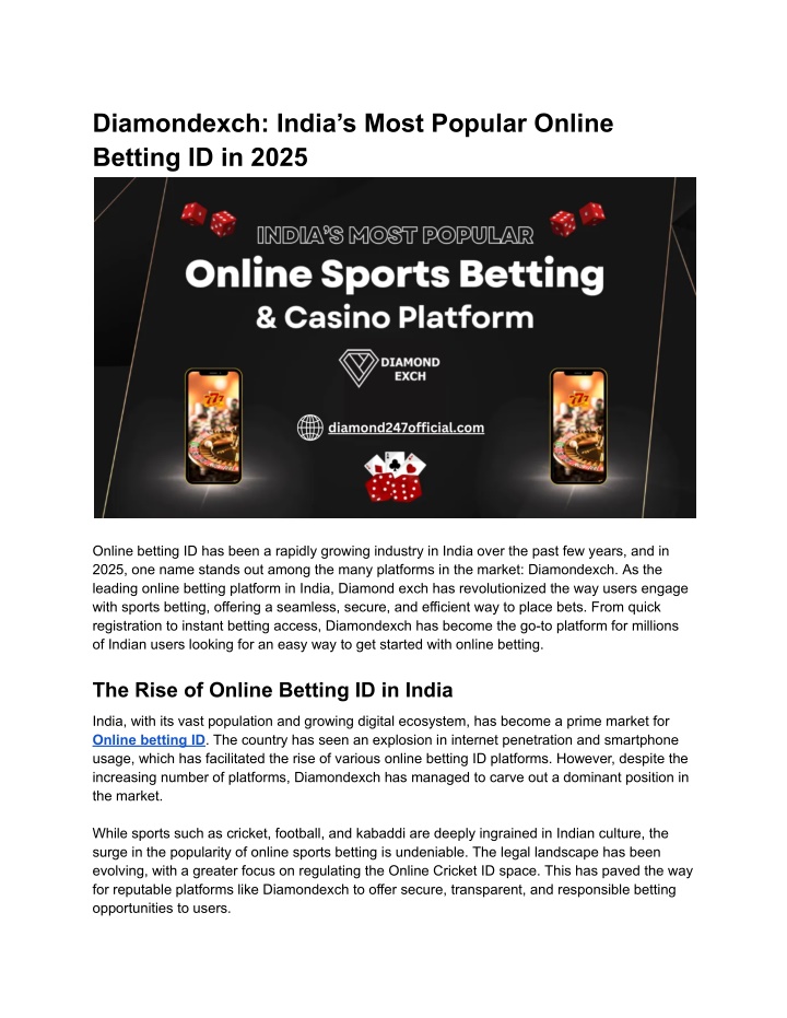 diamondexch india s most popular online betting