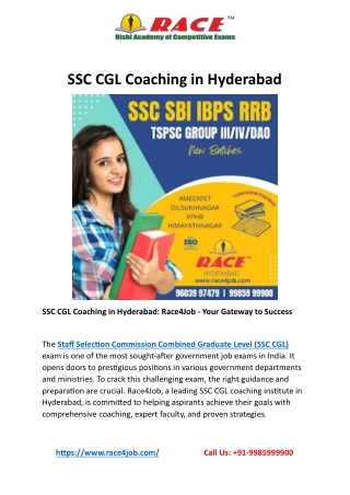 SSC CGL Coaching in Hyderabad