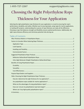 Choosing the Right Polyethylene Rope Thickness for Your Application