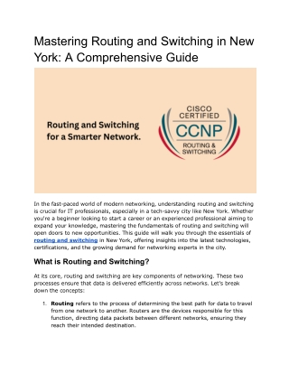 mastering routing and switching in new york