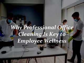 Why Professional Office Cleaning Is Key to Employee wellness