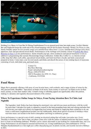 Online Songs Place And Bar In Evergreen, Colorado 80439