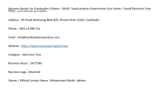 For Cambodian Citizens - SAUDI  Saudi Arabian Government Visa Center | Saudi Ele