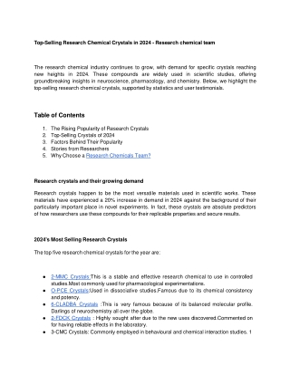 Top-Selling Research Chemical Crystals in 2024