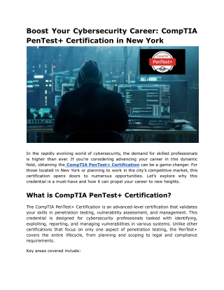 boost your cybersecurity career comptia pentest