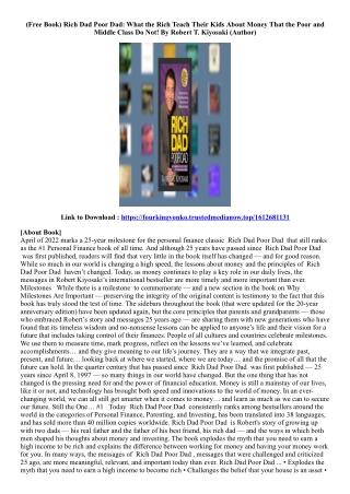 [Download] Rich Dad Poor Dad: What the Rich Teach Their Kids About Money That th