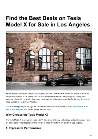 Find the Best Deals on Tesla Model X for Sale in Los Angeles