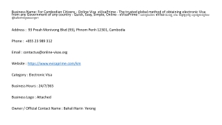 For Cambodian Citizens - Online Visa  eVisaPrime - The trusted global method of