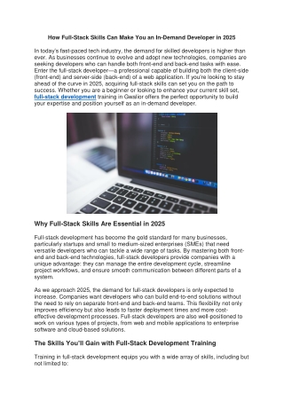how full stack skills can make you an in demand