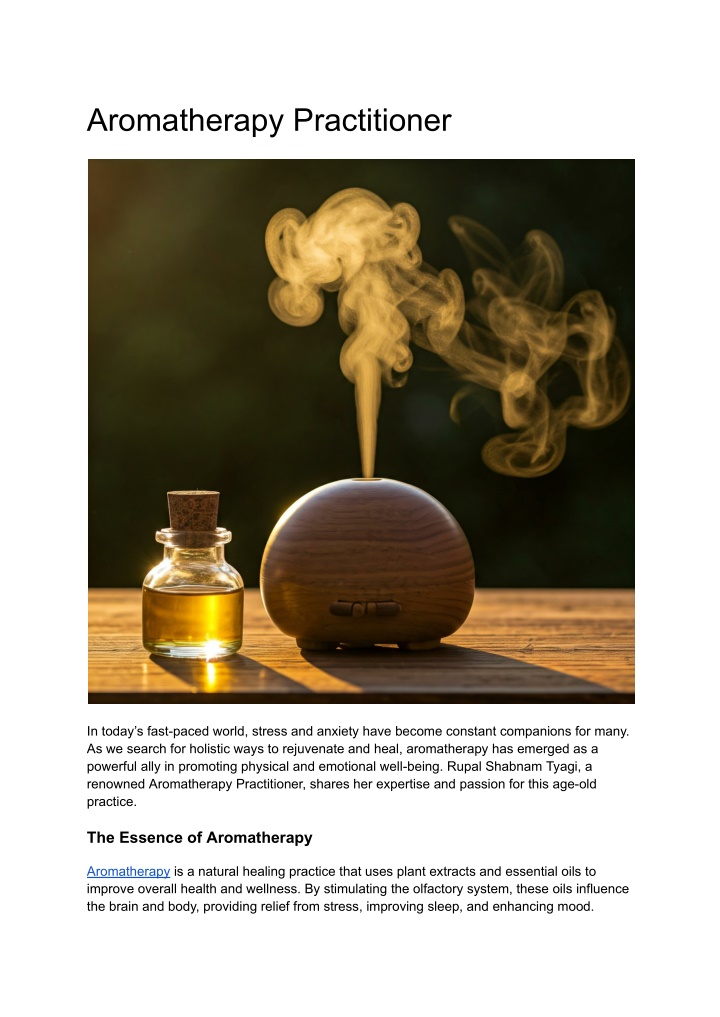 aromatherapy practitioner