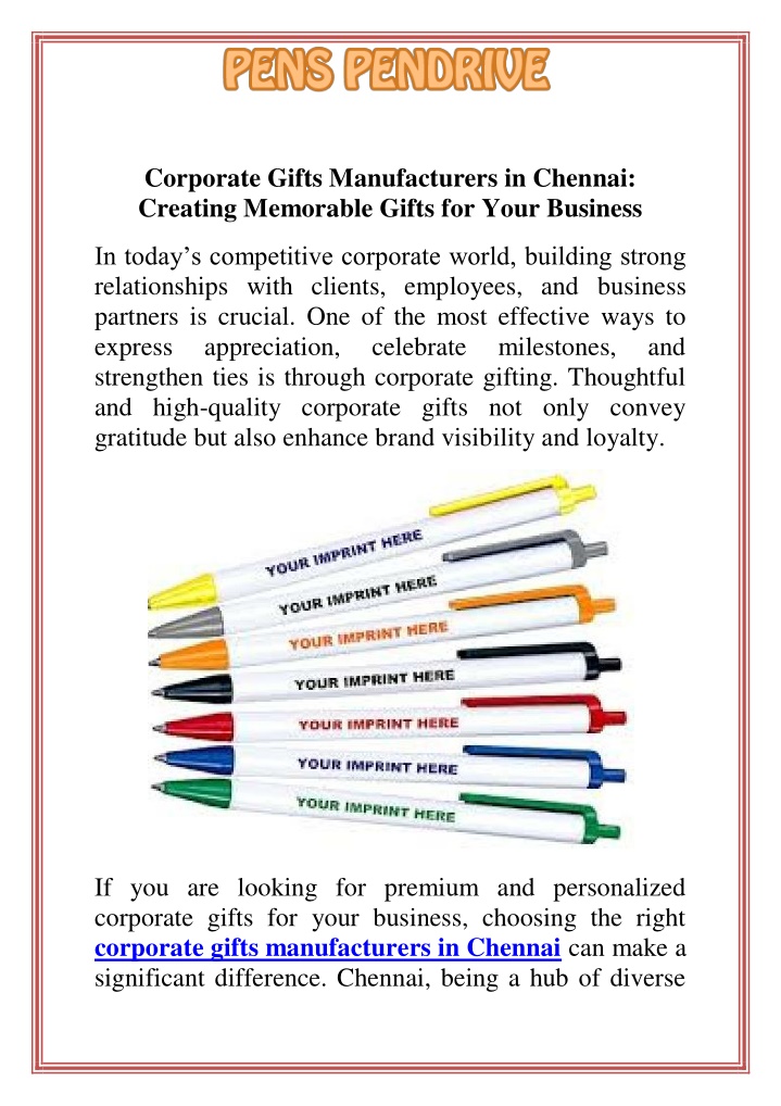 corporate gifts manufacturers in chennai creating